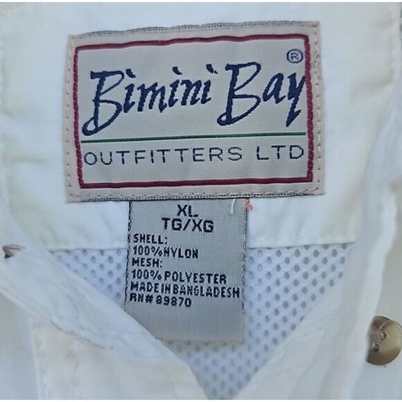 Bimini Bay White Fishing Shirt Outdoor Work Wear Technical Button Up Size XL - Picture 3 of 8